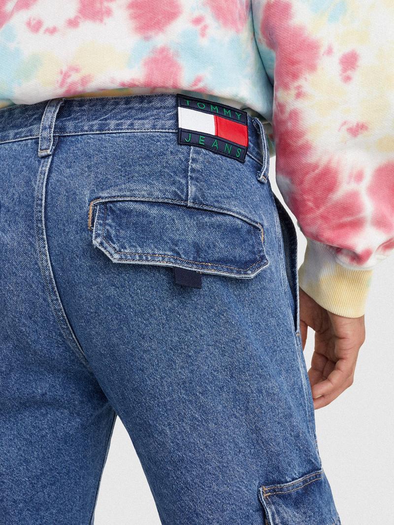 Férfi Tommy Hilfiger Denim cargo Farmer Nadrág Kék | HU 1144DFM